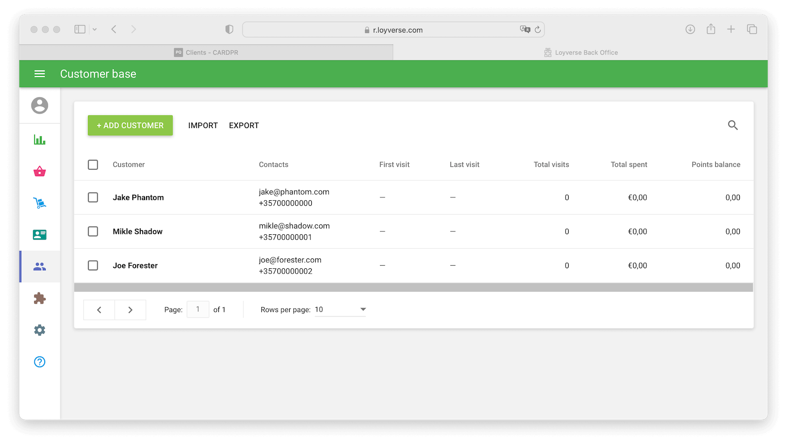 Wallet passes list in any CRM