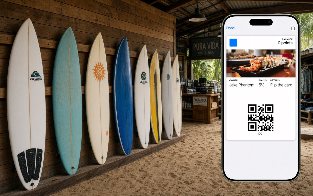 Wallet Passes for a surf shop